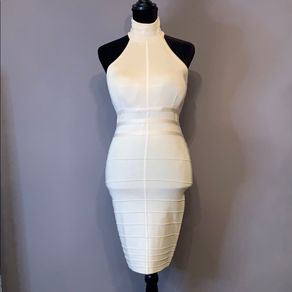 Cream Bandage Dress - GUESS by Marciano